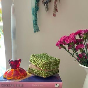 •vintage• | green sequin stash box